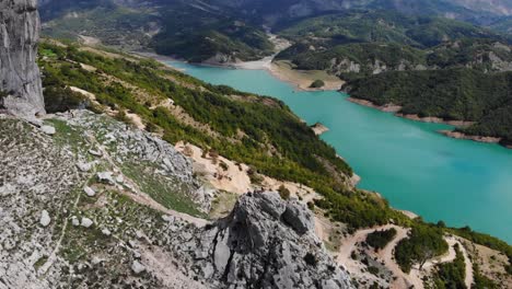 drone reveal scenic amazing natural landscape in albania mount dajti near tirana summer holiday destination in europe