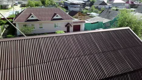 small town houses with metal roofs