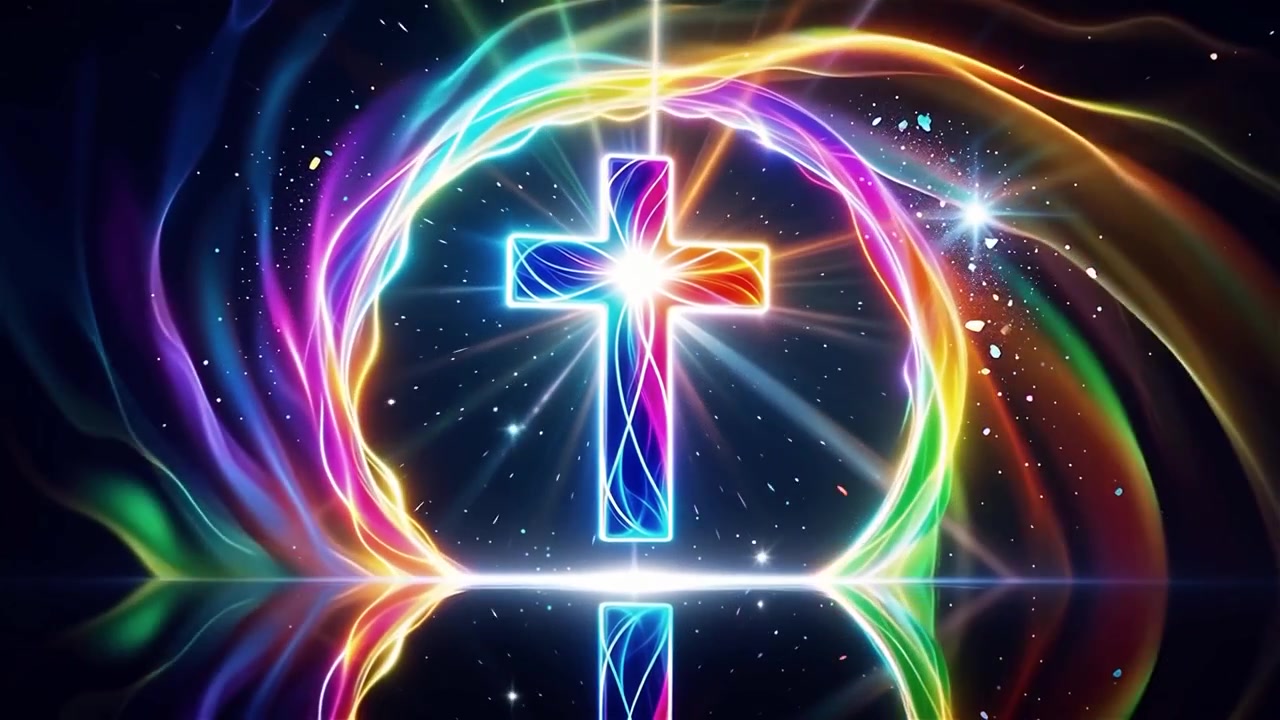 Christian Cross Heavenly Light Worship Background