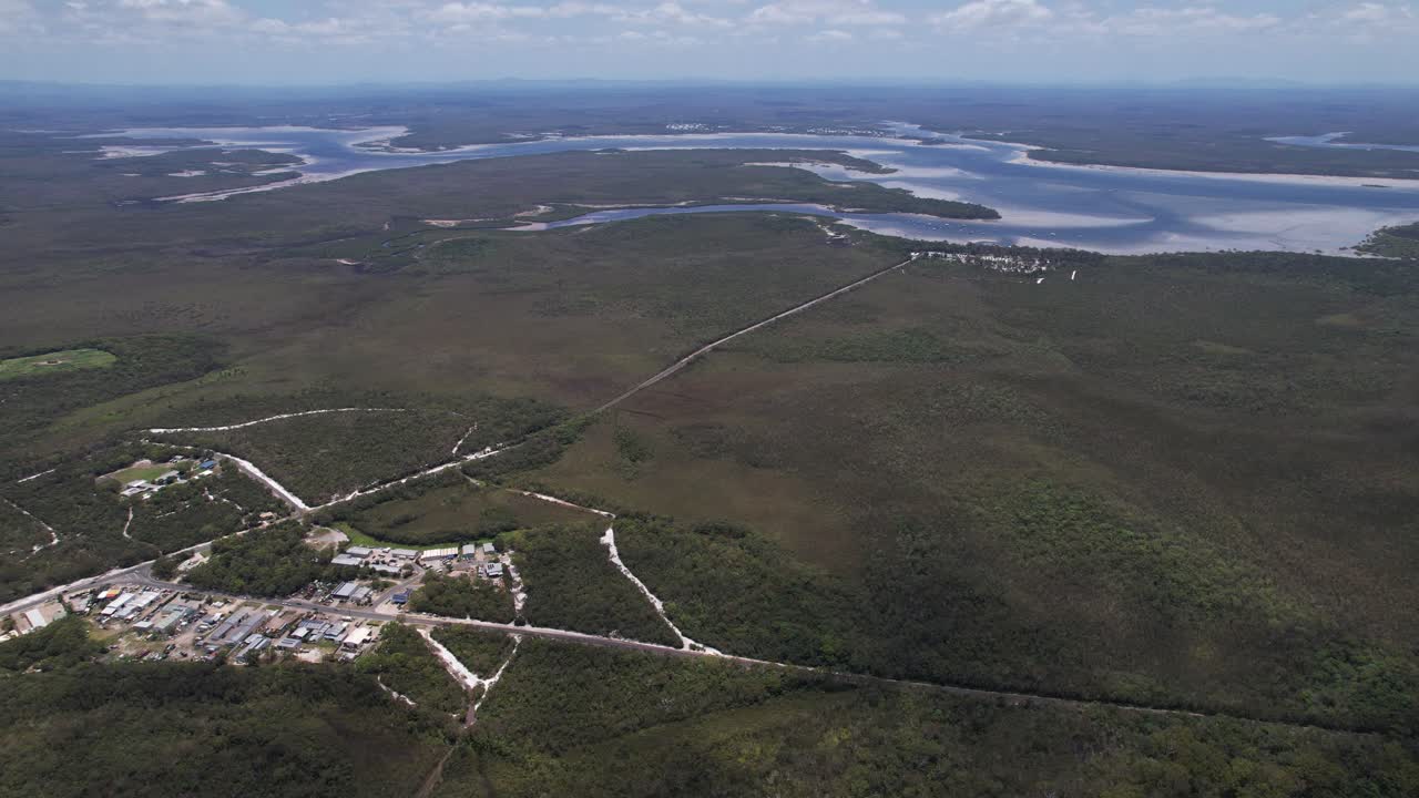Panoramic View Over Inskip In Queensland, Australia - Drone Shot