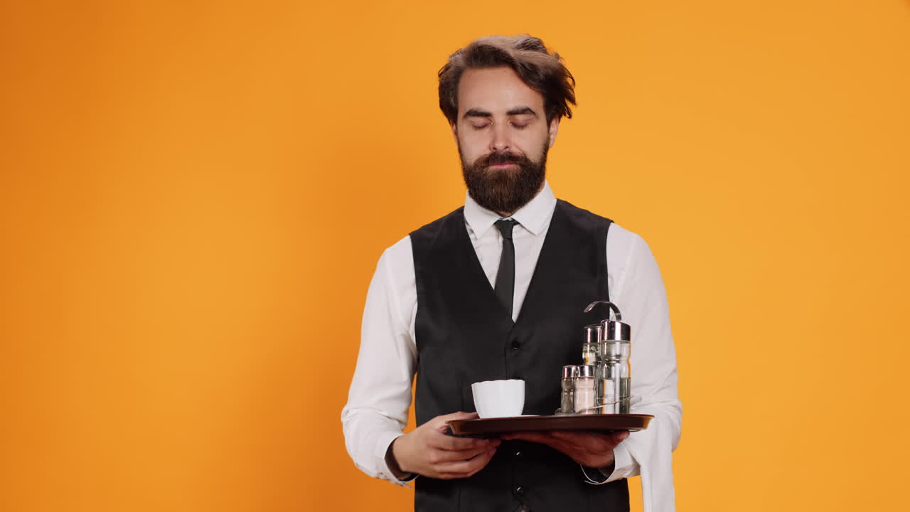 el elegante mayordomo tiene una nueva idea en la cámara