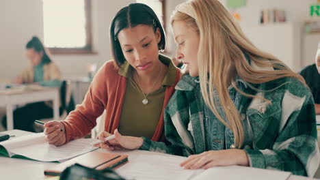 school, students and girls help in classroom