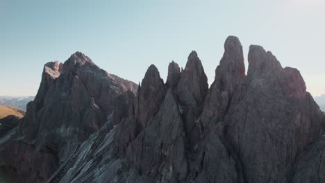 landmark mountain peaks in the dolomites filmed with a drone