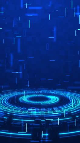 blue holographic advanced hud circle platform futuristic digital technology animated background