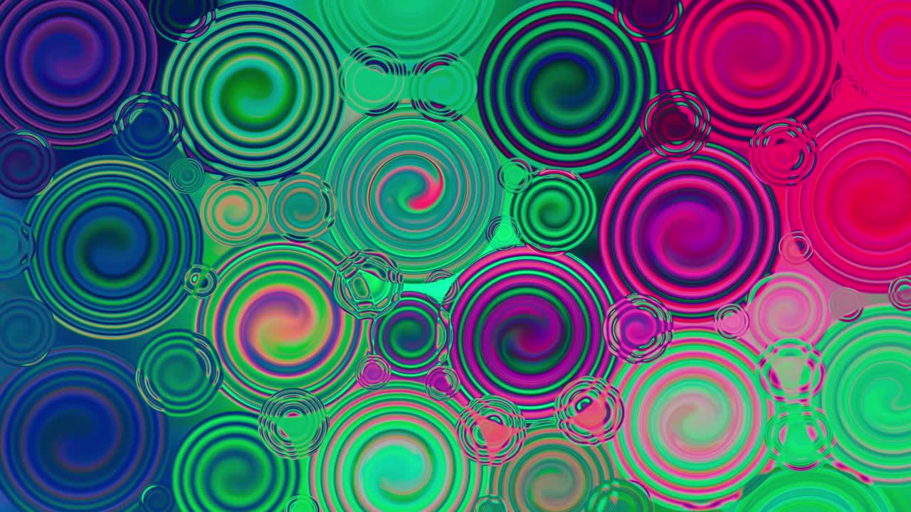 Fundo abstrato multicolorido com círculos em movimento.