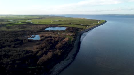 Aerial-of-coastal-Isle-of-Grain,-United-Kingdom