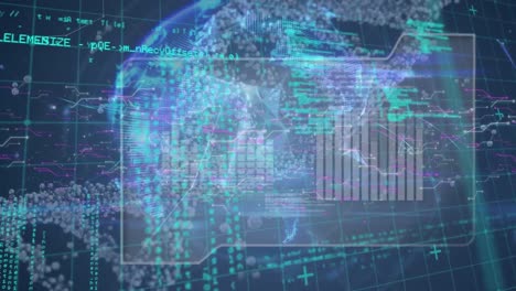 Animation-Der-Digitalen-Datenverarbeitung-über-Rotierender-DNA-Helix-Und-Computerchip