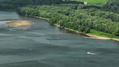 aerial revealed lush green nature of great river bluffs state park in minnesota, united states