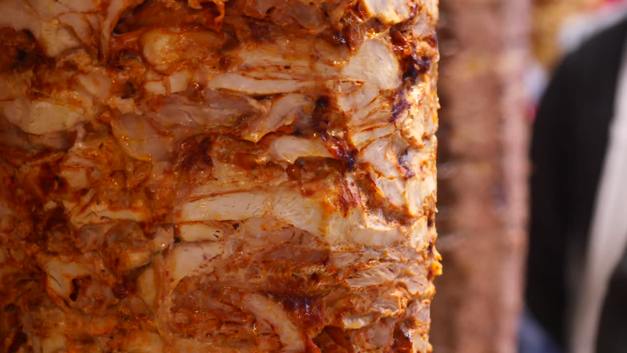 Close-up de shawarma de frango