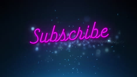 animation of subscribe over dots blinking on navy background