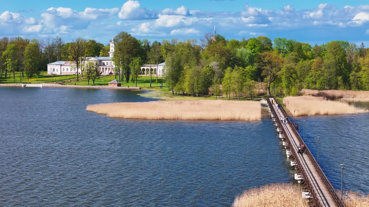 Discovering Lake Sirvėna and the iconic Biržai wooden structure from above