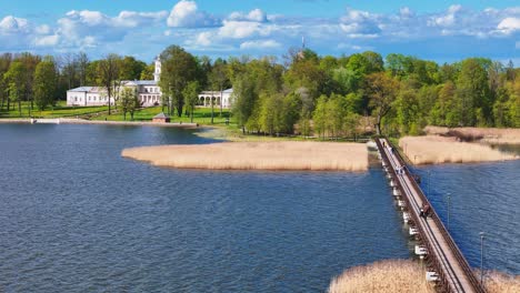discovering lake sirvėna and the iconic biržai wooden structure from above