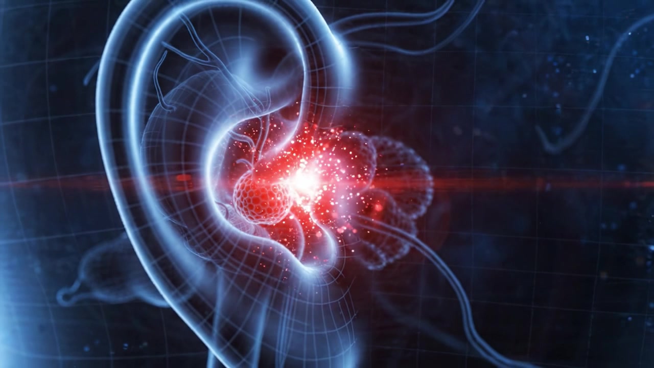 Una visualizzazione dell'orecchio umano: esplorazione delle intricate strutture e funzioni dell'udito con straordinarie immagini digitali dell'anatomia dell'orecchio