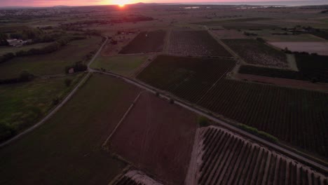 Aerial-shot-of-the-farmers-fields-in-southern-France