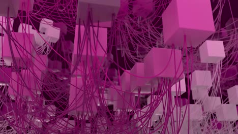 4k nodos y cables de red cúbicos abstractos.