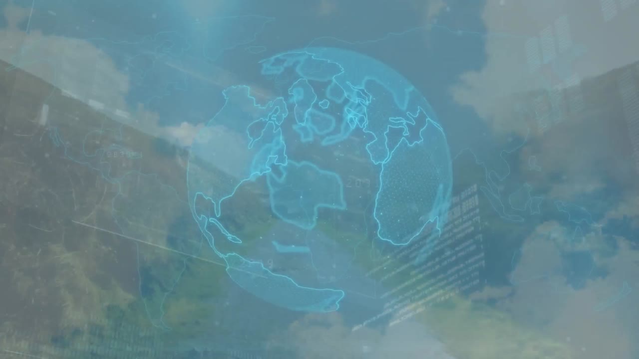 지구의 애니메이션과 풍경에 대한 데이터 처리