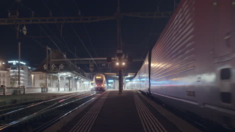 train departure early morning switzerland