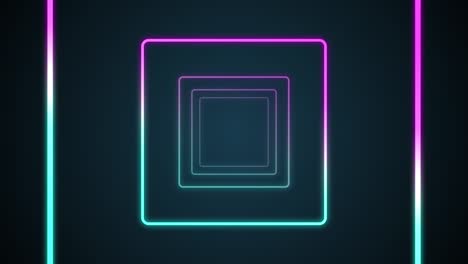 fondo abstracto con animación de vuelo en túnel futurista abstracto con luces de neón que forman formas geométricas creativas.