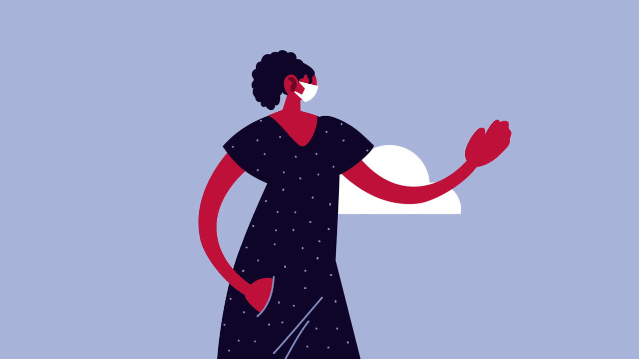 mujer usando máscara facial para covid-19