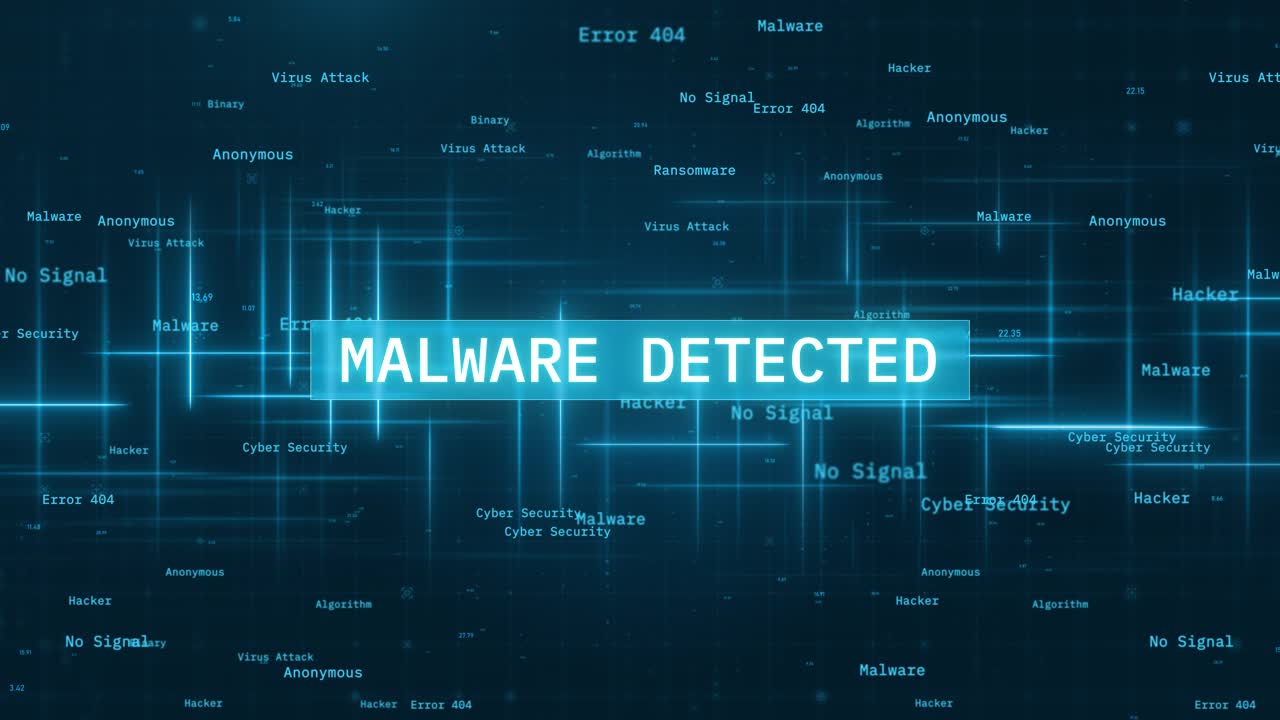 Malware opdaget koncept over højteknologisk futuristisk baggrund
