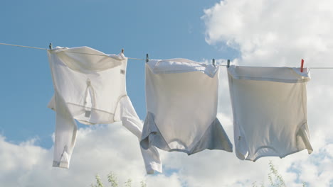 clothes drying on a clothesline