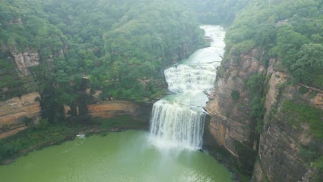 waterfall rajdari devdari and latif shah dam aerial view