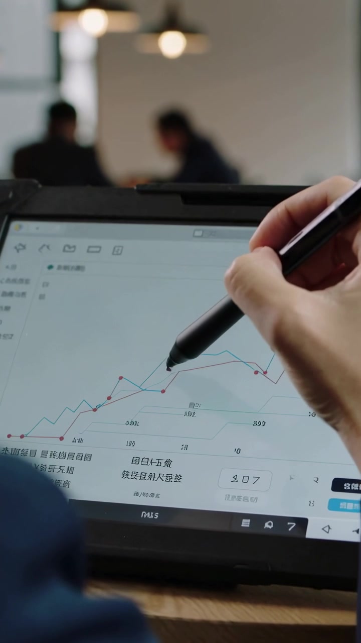 Video dọc: Bút cảm ứng của nhà phân tích chạm vào máy tính bảng tại quán cà phê, kiểm tra các điểm Trung Quốc