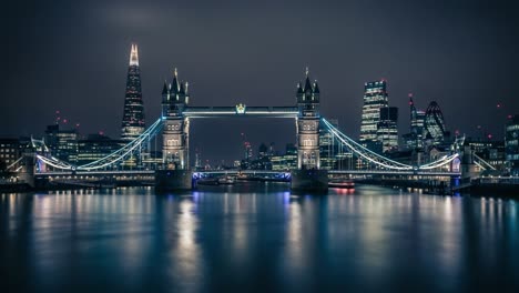tower bridge and london cityscape at night