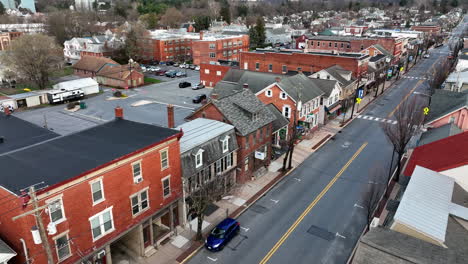 homes along quiet small town america street