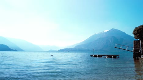 panoramic view of lake como from varenna, italy