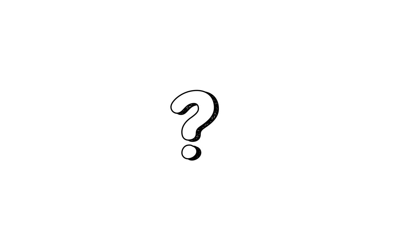 Hand-Drawn Question Mark on White Background