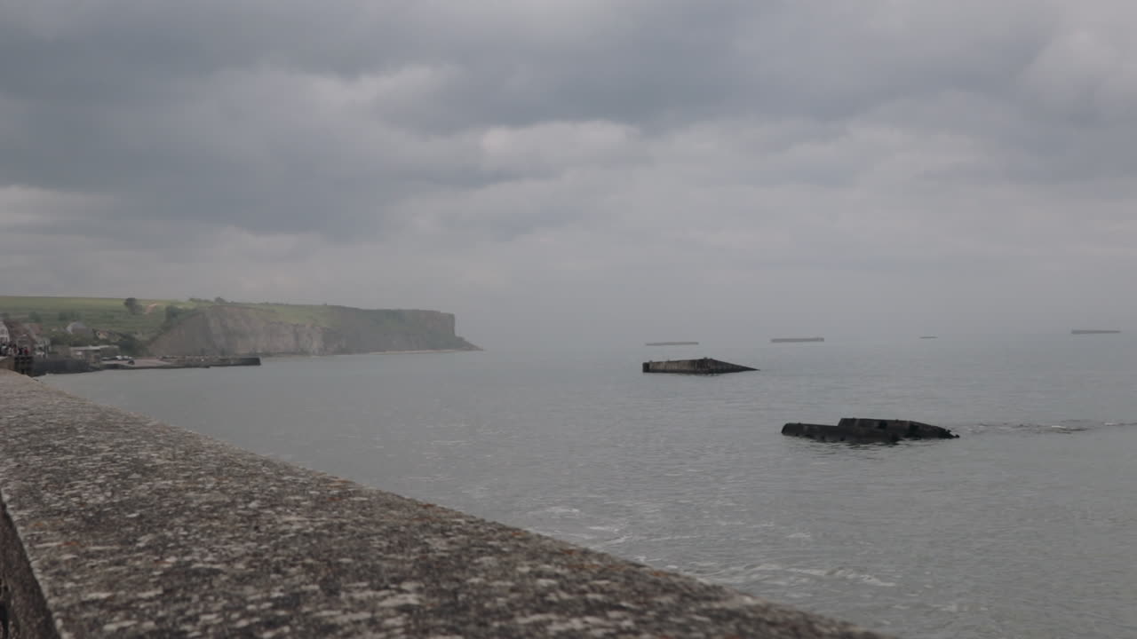 노르망디 오마하 해변의 노르망디 해안선