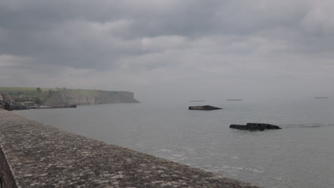 normandy coastline at omaha beach in normandy