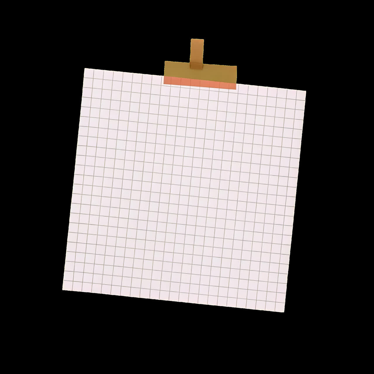 Minimalist grid paper design animation isolated asset, transparent 4K video, alpha channel, ProRes