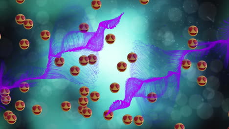 animación de células de covid flotando sobre un fondo oscuro
