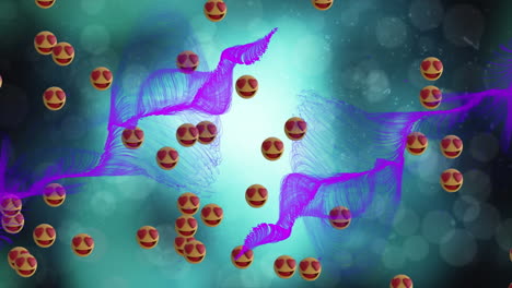 animation of covid cells floating over dark background