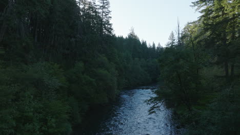 Drone-aerial-of-scenic-pristine-river-in-southern