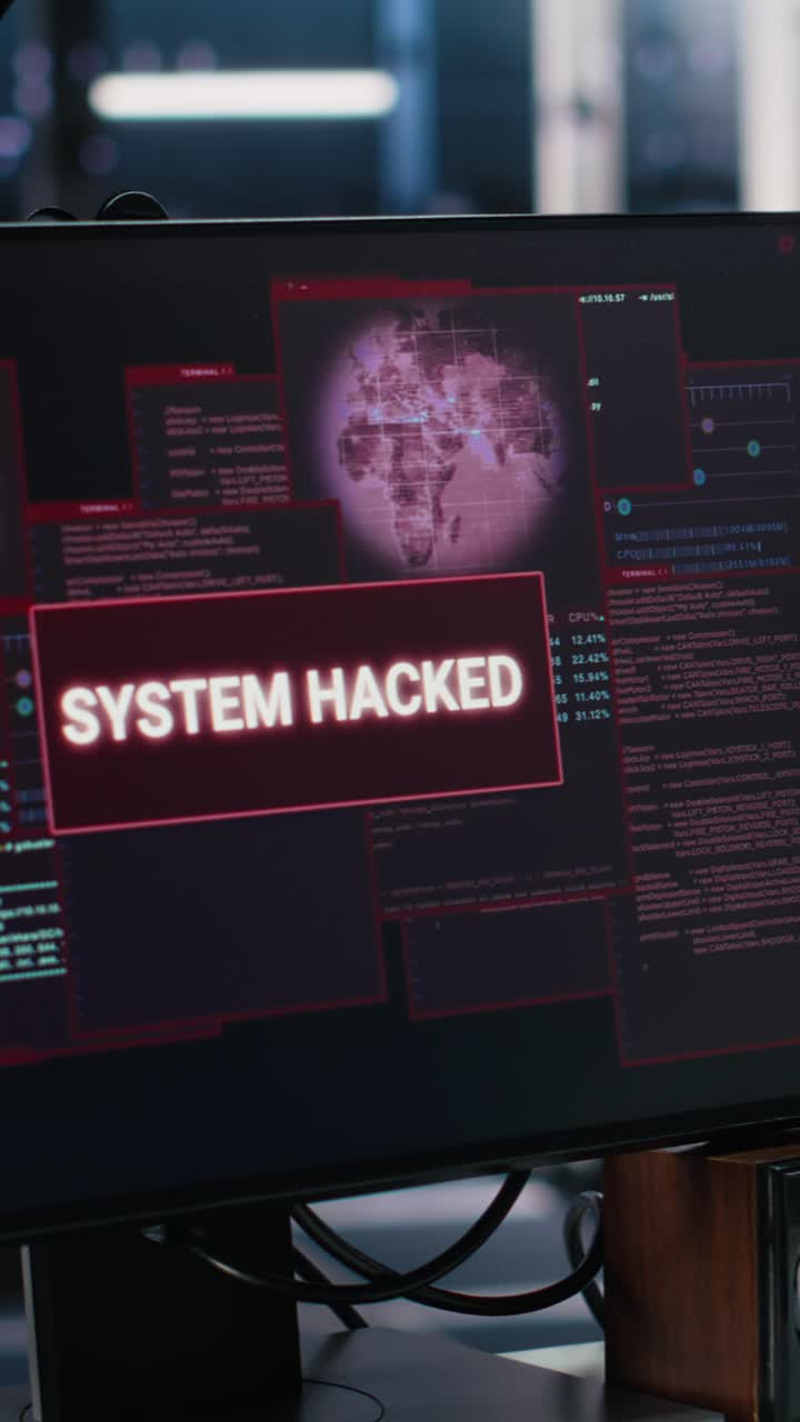 Vertical video Technicians in AI server hub panicked by hacking attempt stealing company data