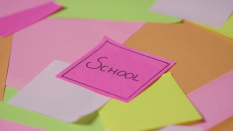 Education-Concept-Of-Revolving-Sticky-Notes-With-School-Written-On-Top-Note-1