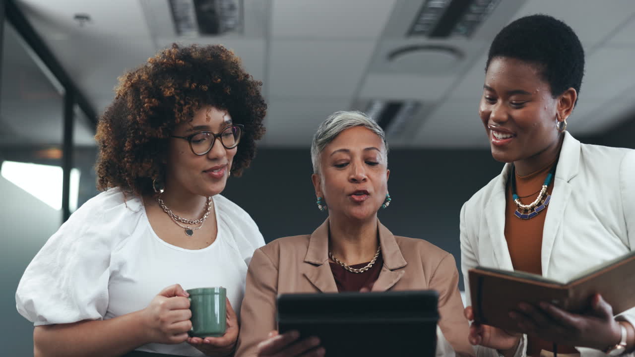 Business woman, manager and tablet for planning
