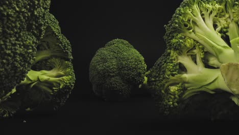 several broccoli heads and stalks