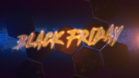 Animation-intro-text-Black-Friday-and-cyberpunk-animation-background-with-hexagon-shape-and-neon-lights