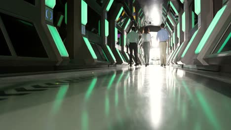 Business-colleagues-walking-in-corridor-4k-