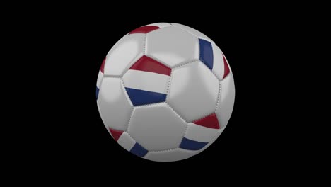 soccer ball with flag netherlands, loop alpha