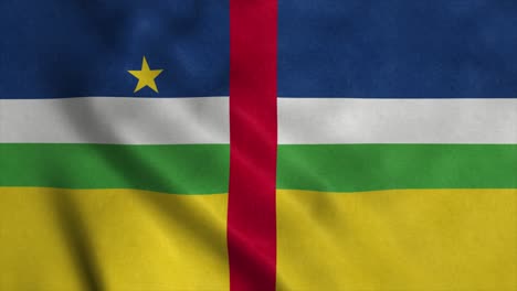 central african republic flag waving in the wind with highly detailed fabric texture. seamless loop, 4k