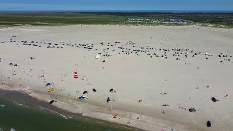 aerial shot of lakolk beach on romo island, denmark