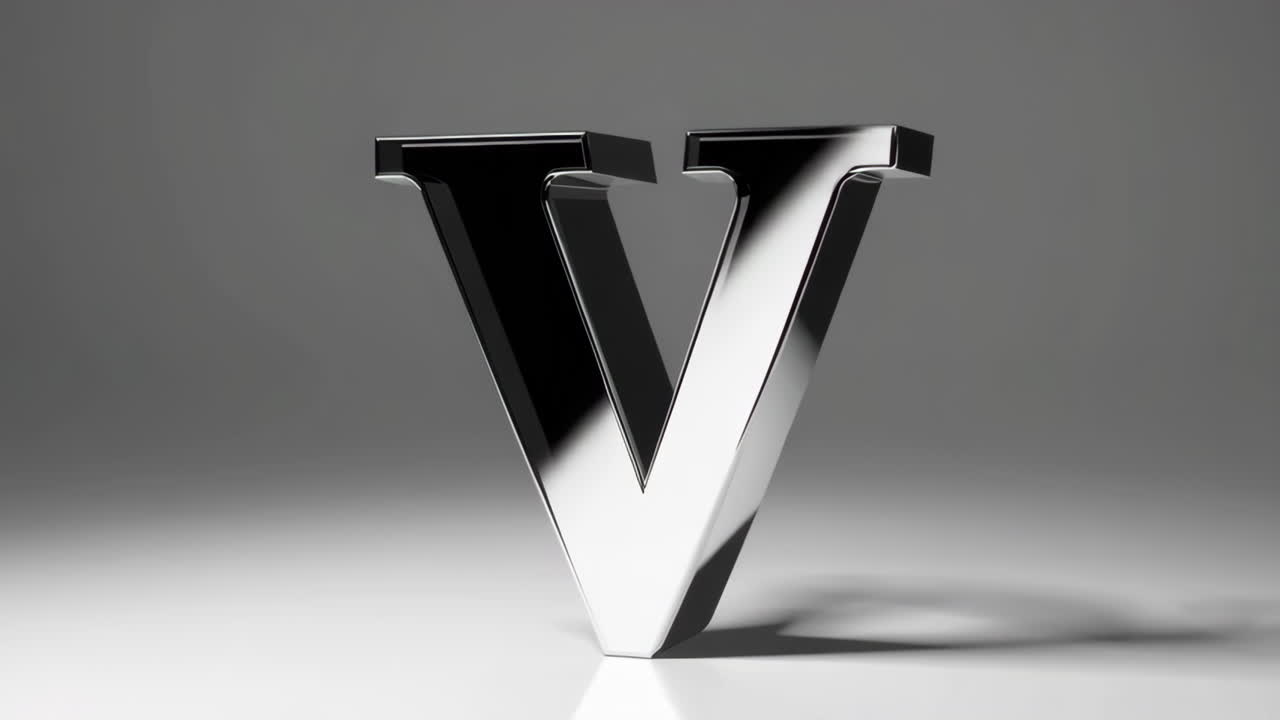 3D Rendered Uppercase Letter V