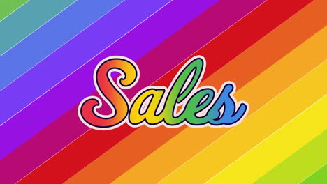 animación de las ventas sobre el fondo del arco iris