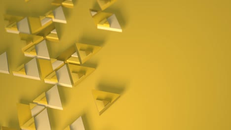 color amarillo soleado del minimalismo. enfoque selectivo. medio marco. representación 3d de animación en bucle con el movimiento de triángulos geométricos. fondo sin fin para la presentación. animación de negocios