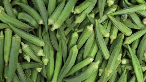 fresh organic ladyfinger from farm close up from different angle